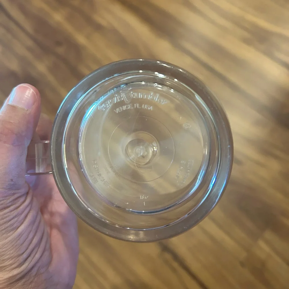 Clear Tervis Tumbler Travel Mug with handle and Embroidered Snook Fish Motif - Picture 2 of 3